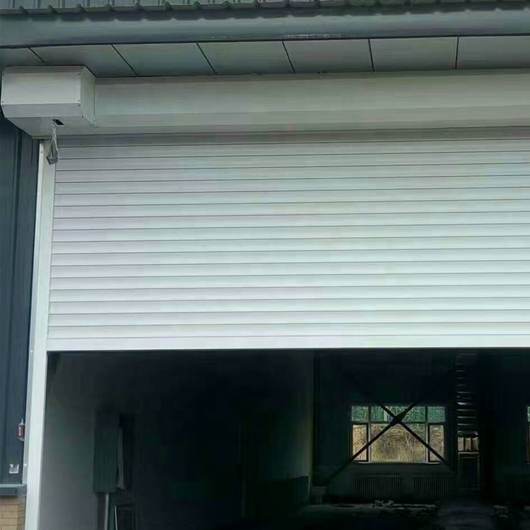 What effect does the material of the rolling shutter door have on its performance?